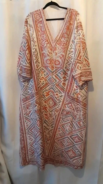 Robe Longue Fluide Style Kaftan à Motif Ethnique Taille : 5XL